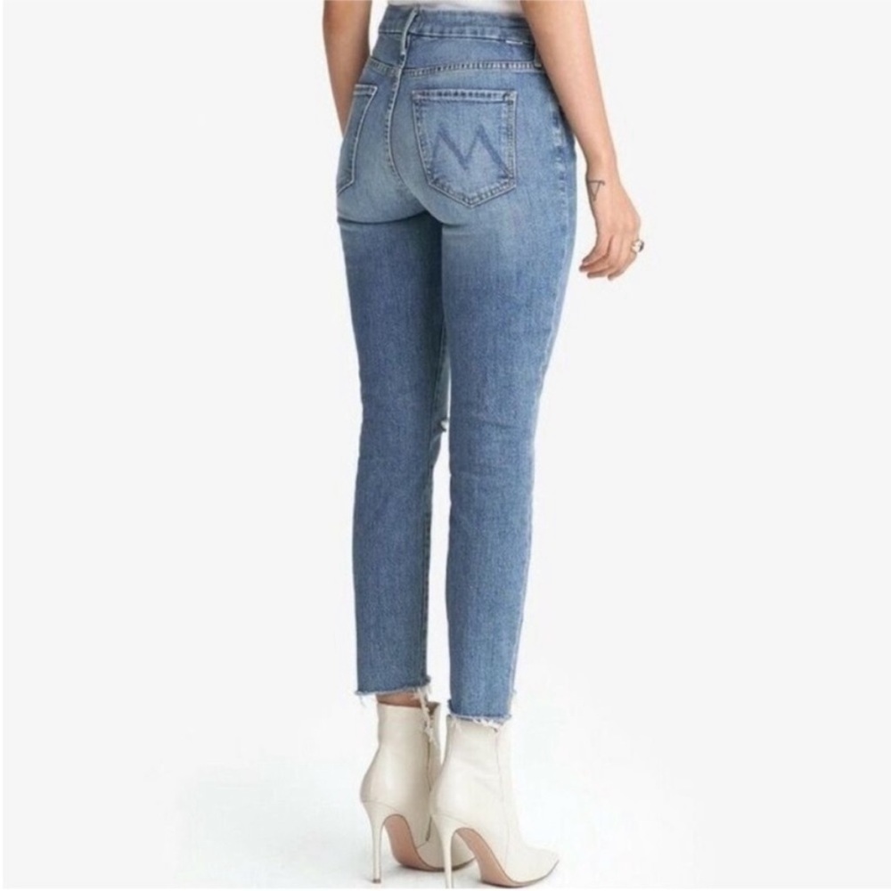 MOTHER The Looker Ankle Fray Jeans Ready to Roll Light Wash Size 27